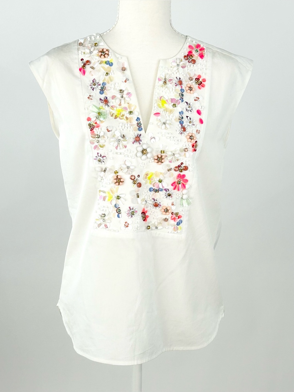J.Crew Collection Thomas Mason F2048 Embellished Top Size 4 Rare